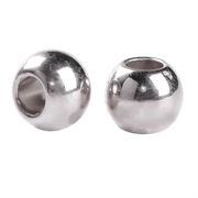 Perle med stort hul. CCB. Platineret. 10 mm. 10 stk.